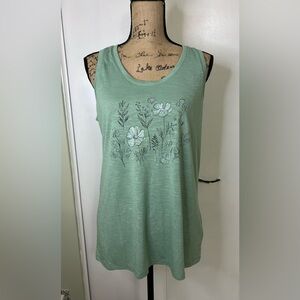 GAIAM Green Floral Tank Top